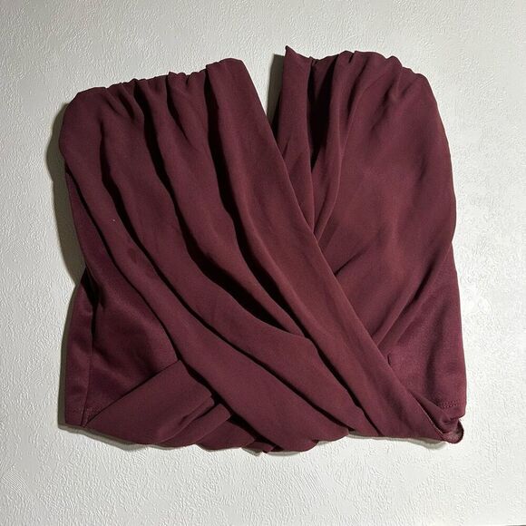 Charlotte Russe Strapless Twist Front Tube Top | Wine Red | Size M - Picture 1 of 5
